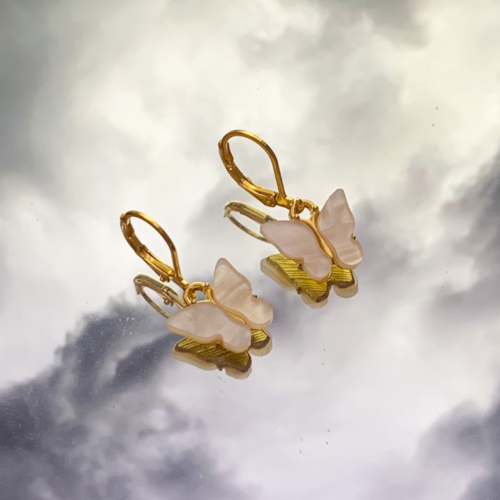Handmade Gold Butterfly Earrings